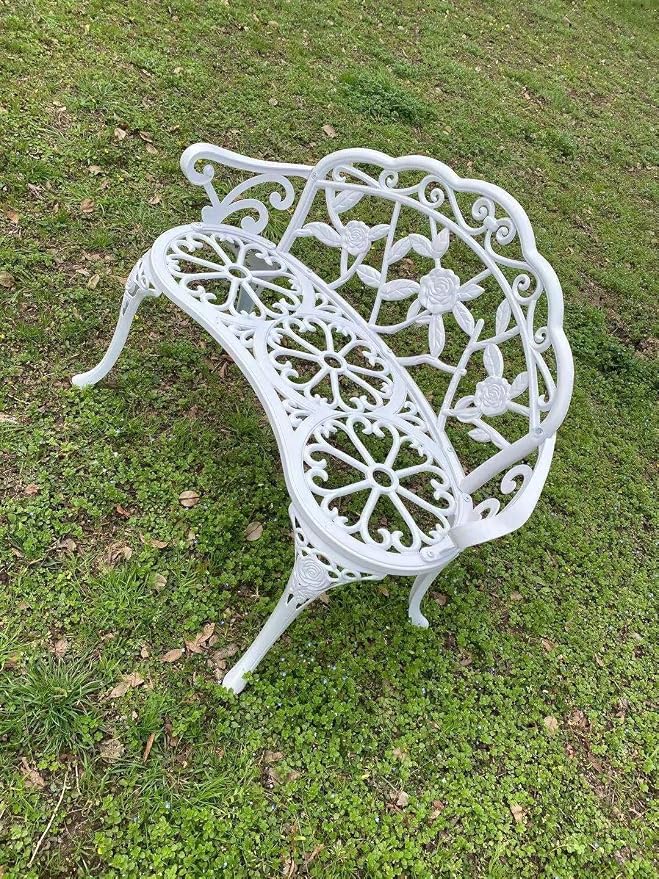 Patio Balcony Bench Double Seat, Anti-Rust Cast Aluminum Patio Garden Bench - Image 8