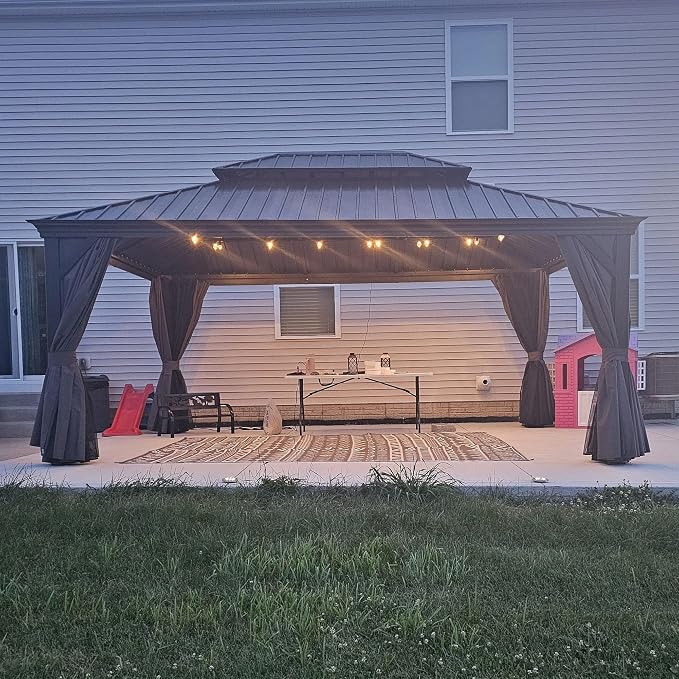 PURPLE LEAF 13' X 17' Hardtop Gazebo Aluminum Gazebo - Image 2