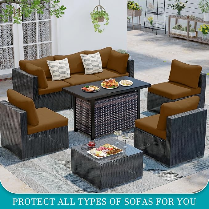 14Pcs Stretch Patio Cushion Covers, Outdoor Couch Covers Replacement, Outdoor - Image 4