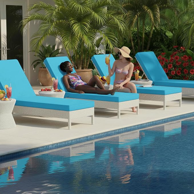 Chaise Lounge Cushions Outdoor Set of 4 - Image 2