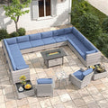 14-Seat Outdoor Wicker Patio Furniture Set by MASIONBACKYARDS