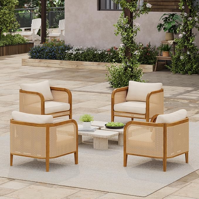 Christopher Knight Home Tilden Bohemian Acacia Wood Lounge Chair Outdoor Set of - Image 4