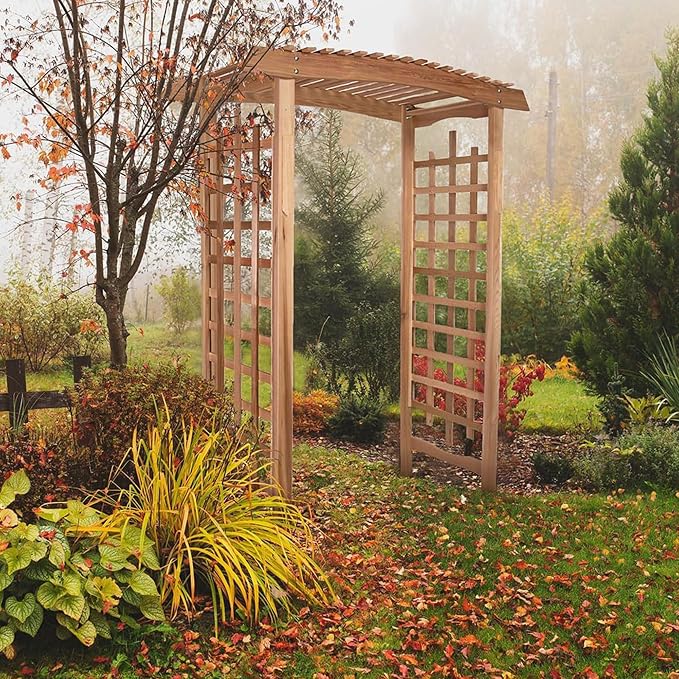 All Things Cedar 6-Foot Pagoda Arbor Garden Arch Trellis - Image 8