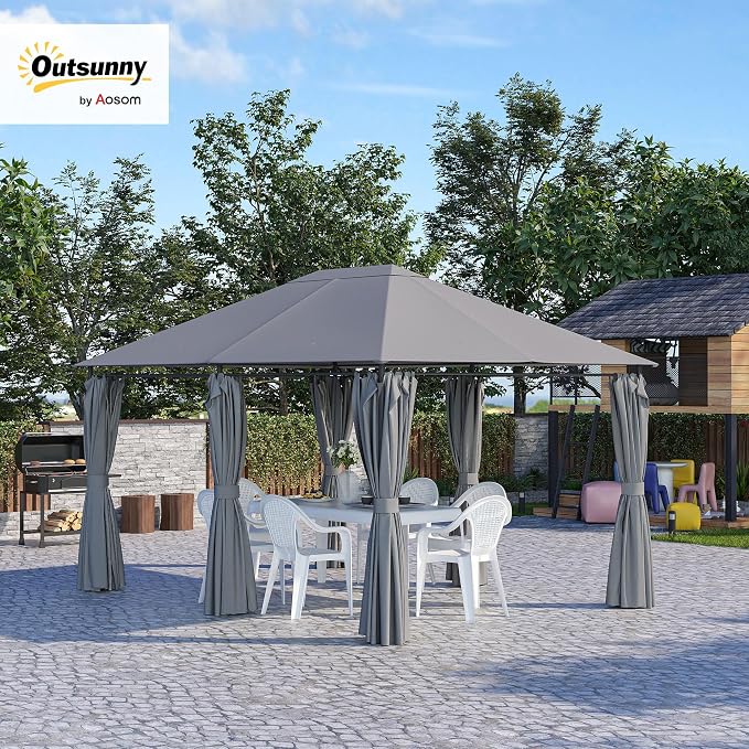 Outsunny 10' x 13' Outdoor Patio Gazebo, Canopy Shelter - Image 2