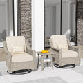 HOOOWOOO 3 Piece Patio Furniture Bistro Sets, Outdoor Wicker Swivel Rocking by DesignforBetterLife