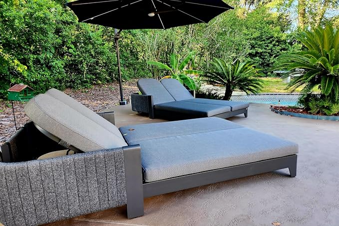 PURPLE LEAF Outdoor 2-Person Chaise Lounge - Image 2