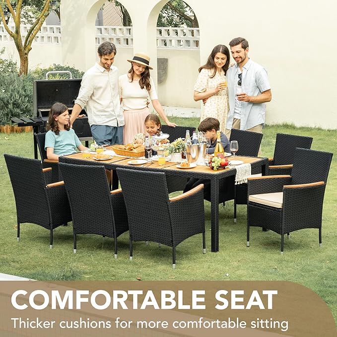 Devoko Outdoor Patio Dining Sets 9 Pieces Wicker Outdoor Dining Table and - Image 4