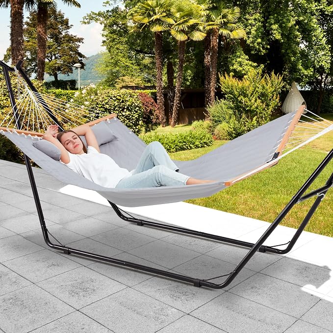Universal 2-Person Hammock Stand, 660LBS Capacity, Heavy Duty Steel Hammock - Image 7