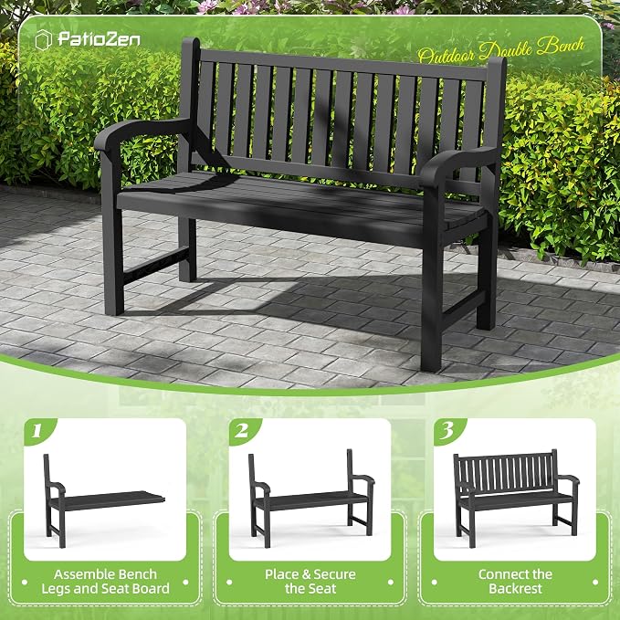 Outdoor Bench, Waterproof & Weatherproof Garden Bench - Image 6