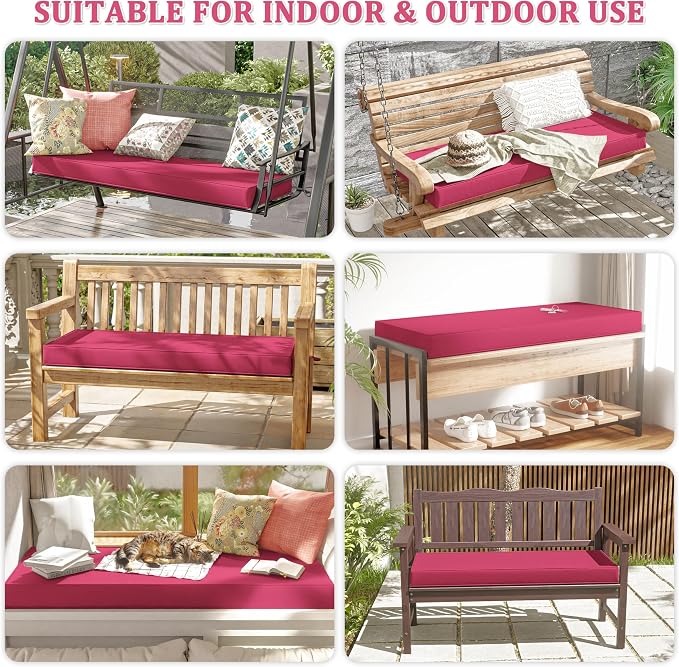 Premium Outdoor Bench Cushions for Patio Furniture 3.5inches Memory Foam Bench - Image 6