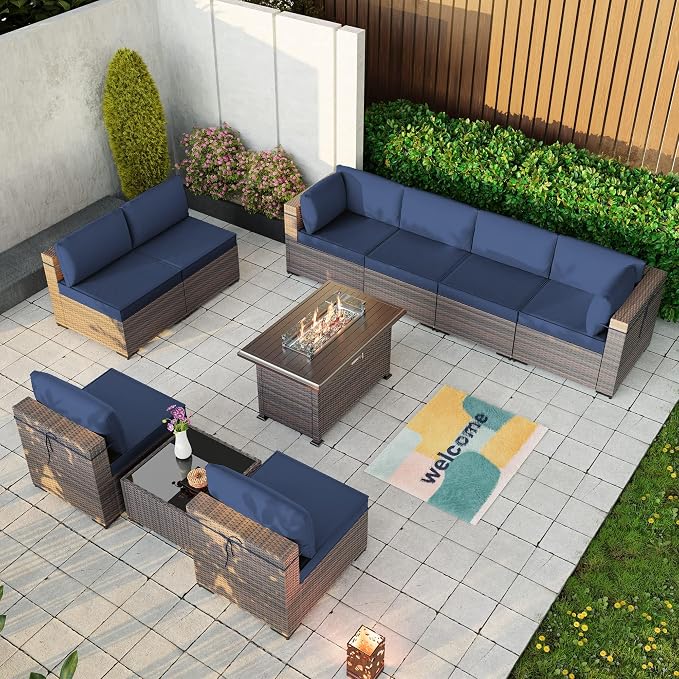 Kullavik 10 Pieces Outdoor Patio Furniture Set - Image 8