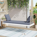 Merax Outdoor Patio Wooden Swing Chair, 2-Seat Hanging Porch Hammock Bench by Merax