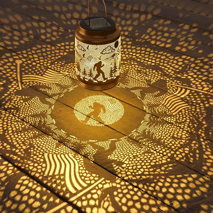 Bigfoot Solar Lantern for Garden Outdoor Decor – Hanging Metal Light Decoration - Image 8
