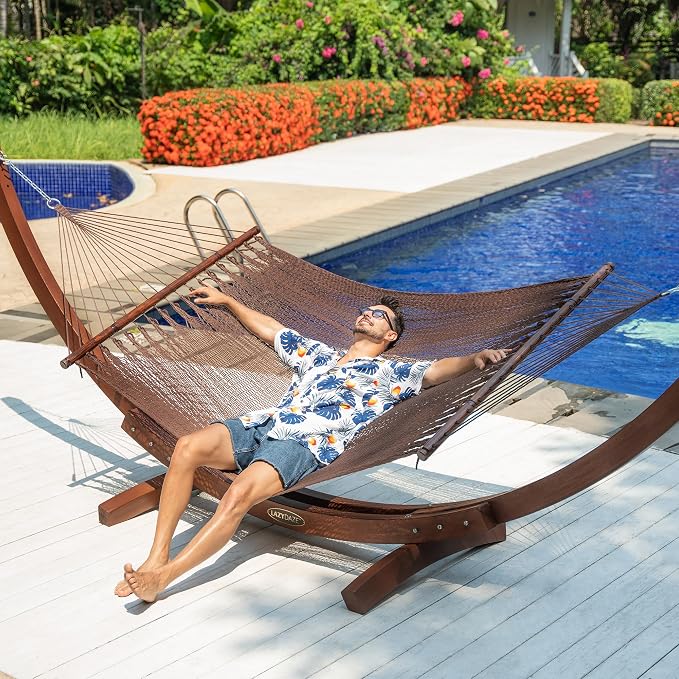 Lazy Daze Hammocks 10.5 FT Double 2 Person Caribbean Rope Hammock, Hand Woven - Image 8