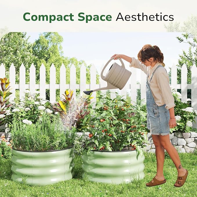 GreatBuddy 2x2x1 ft Round Galvanized Raised Garden Bed, Easy-Assembly Raised Bed - Image 2