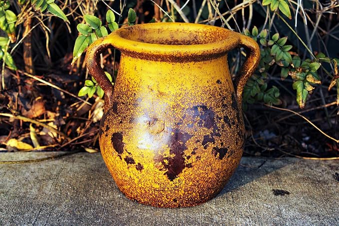 Goodman and Wife Egyptian Era Designed Earthen Ware Terra-Cotta Vessel/Planter - Image 3