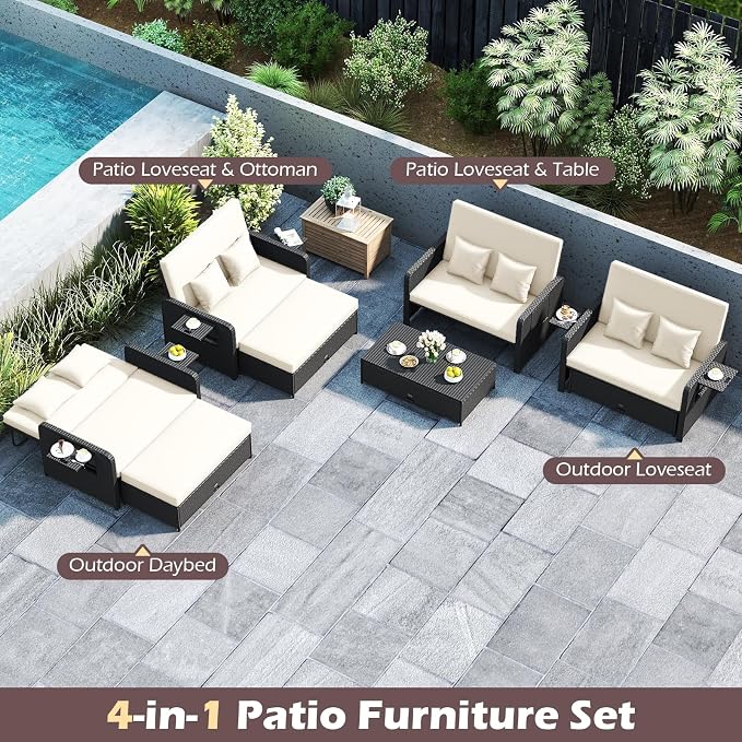 Tangkula Patio Rattan Daybed - Image 7
