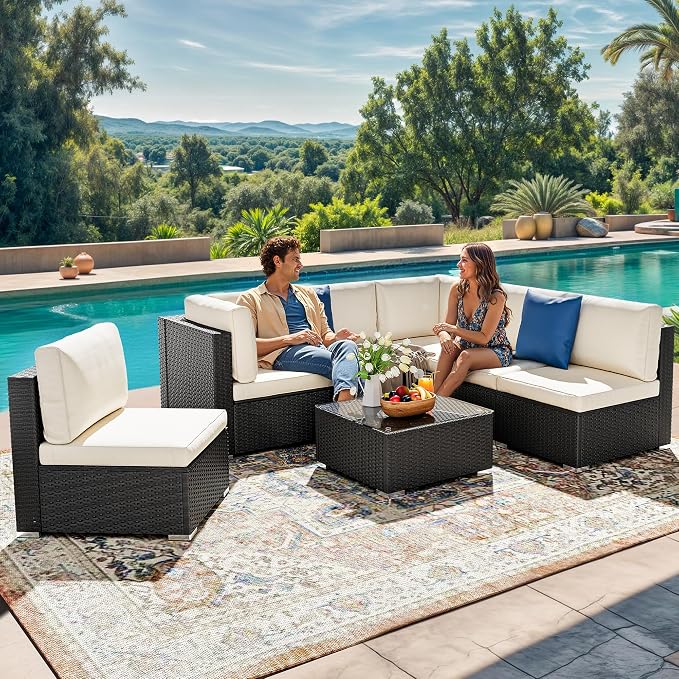 DWVO 7-Piece Patio Furniture Set, All-Weather PE Rattan Wicker Outdoor - Image 5