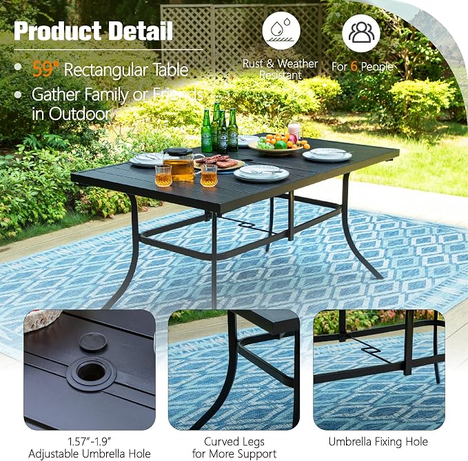 Sophia & William 7 Pieces Patio Dining Set - Image 4