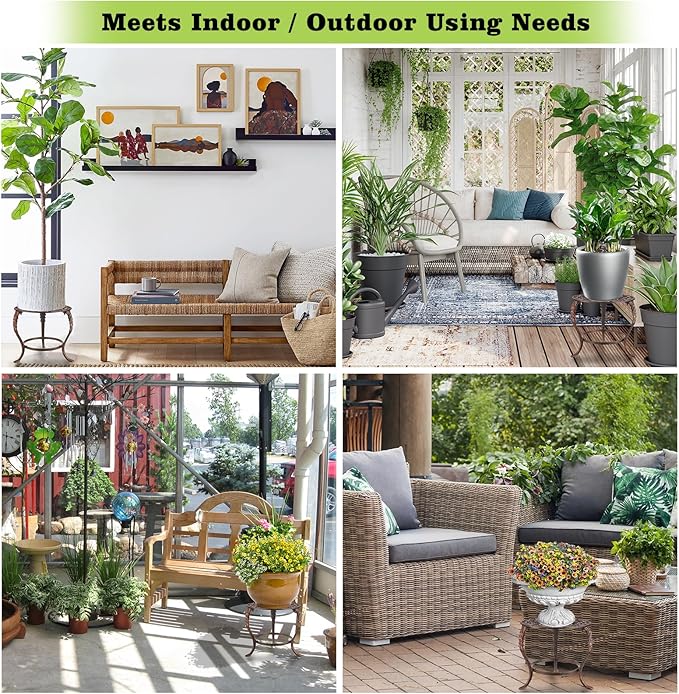 OwnMy Heavy Duty Cast Iron Plant Stand Vintage Wrought Iron Flower Pot Holder - Image 6