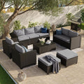 Aoxun 9 Piece Outdoor Patio Furniture Set 8 Seats, Outdoor Sectional by Aoxun