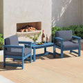 SERWALL 3 Pieces HDPE Outdoor Sofa Bistro Set by SERWALL