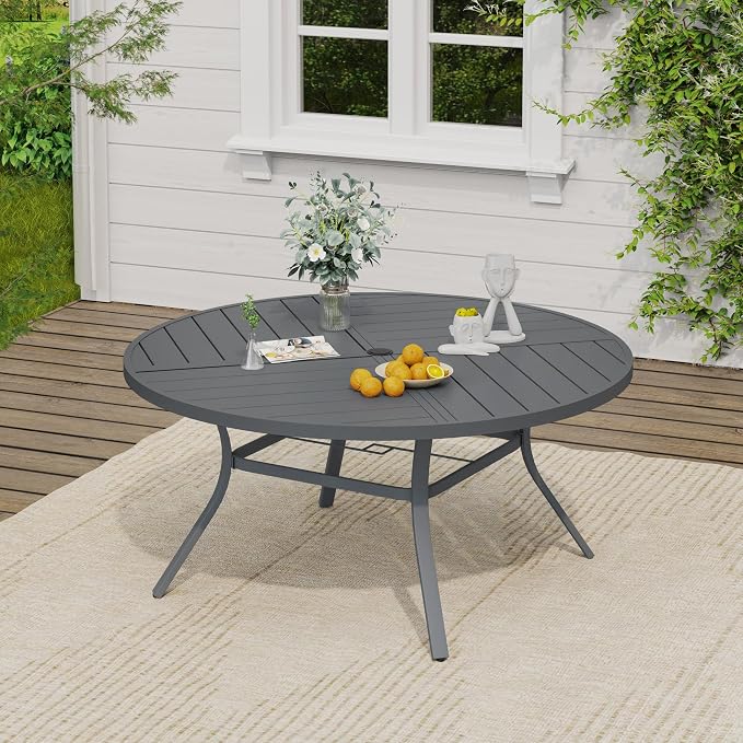 VICLLAX 53" Round Outdoor Table, Patio Dining Table - Image 2