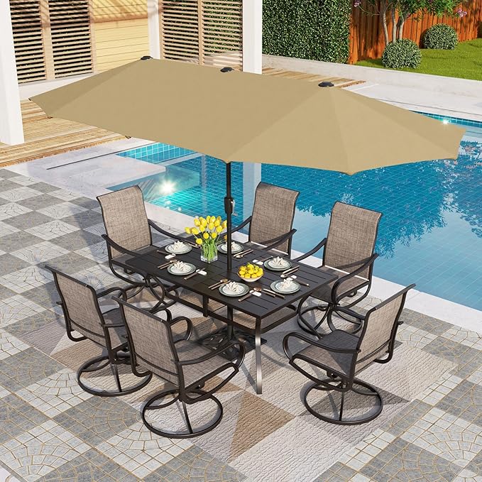 PHI VILLA 8 PCS Patio Dining Set by PHIVILLAThepioneerofcomfortablehouseholdsupplies