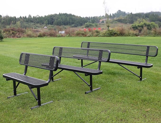 8 Feet Heavy Duty Metal Park Bench - Image 2