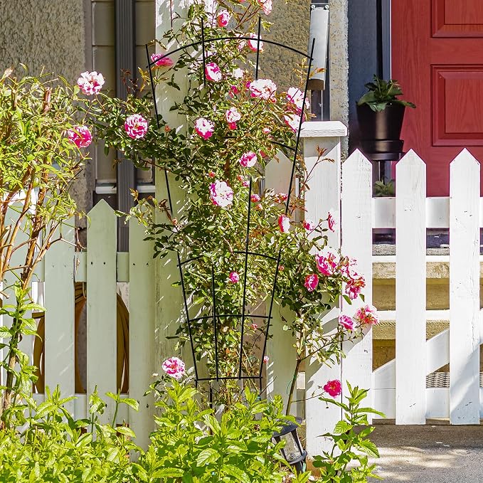4 Pack 32'' Garden Trellis for Climbing Plants Outdoor Metal Trellis for Potted - Image 3