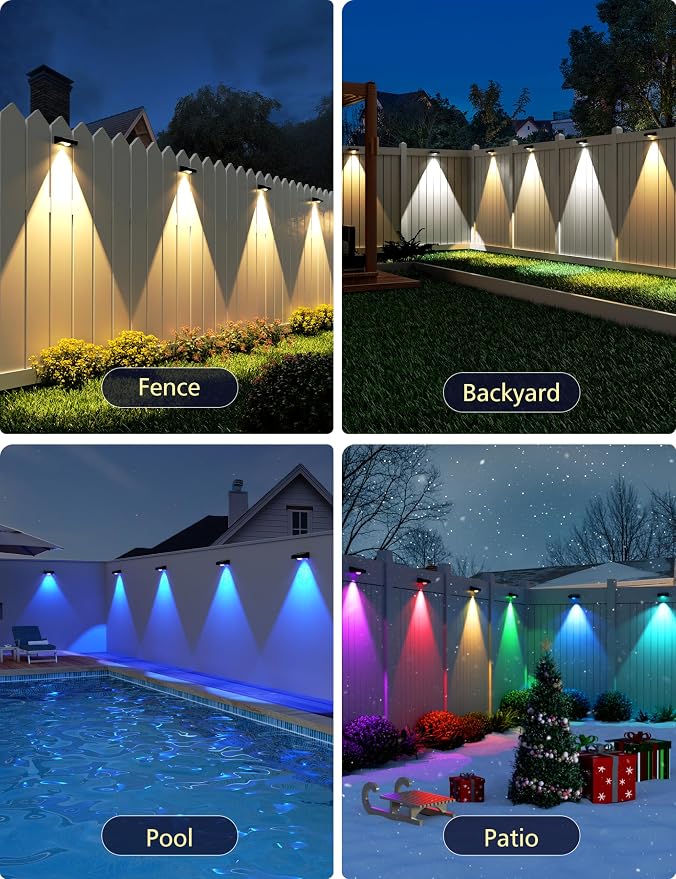 VOLISUN Solar Fence Lights, Fence Lights Solar Powered, IP65 Waterproof LED - Image 7