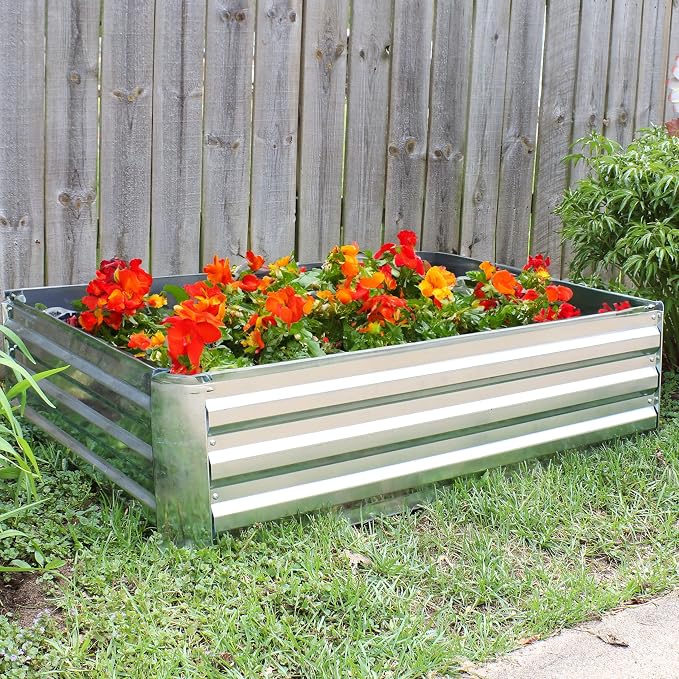 Sunnydaze 11.75" H Raised Metal Garden Bed - Image 8