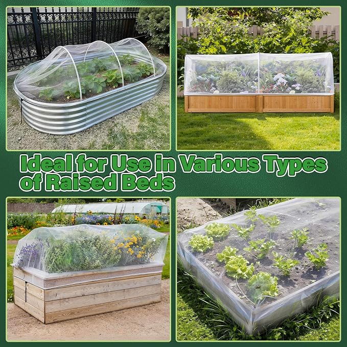 KEOHOL 3-Pack Garden Netting for Raised Beds, 59.1" × 27.6" × 17.7" Rectangular - Image 7