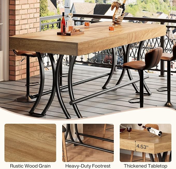 Tribesigns 63" Counter Height Bar Table - Image 5