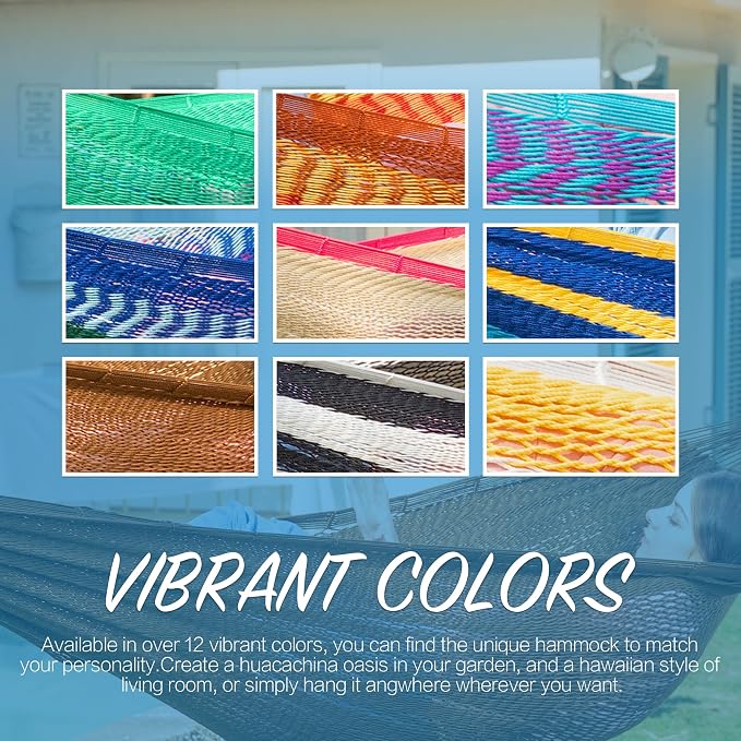 PNAEUT Handwoven Mayan Hammock, Thick Soft Rope Double Hammock - Image 8