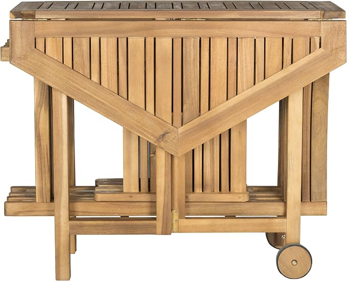 SAFAVIEH Outdoor Collection Kerman Natural 5-Piece Foldable Patio Dining Set by SAFAVIEH