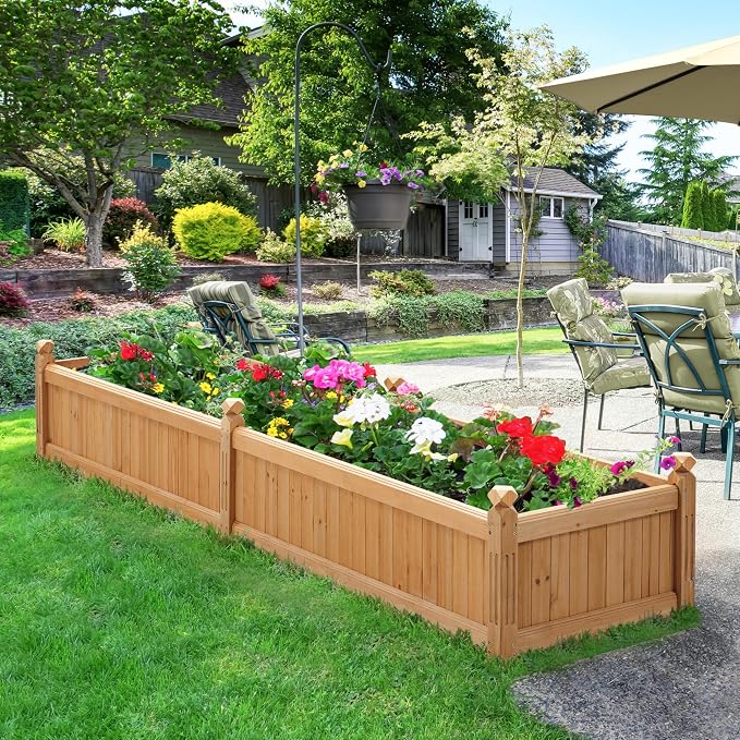 Yaheetech 90.5″ L×23.5″ W×16″ H Wooden Raised Garden Bed, Horticulture Wood - Image 3
