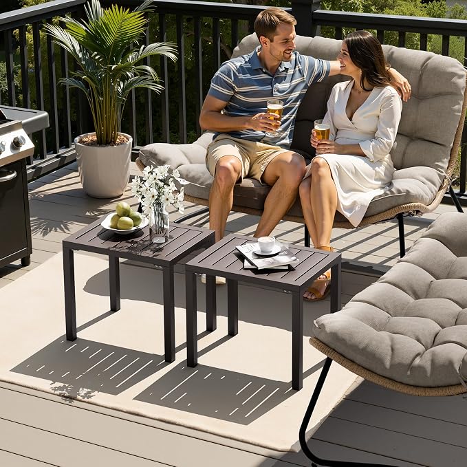 Crestlive Products Outdoor Side Table, Aluminum Rectangular End Table, Easy - Image 6
