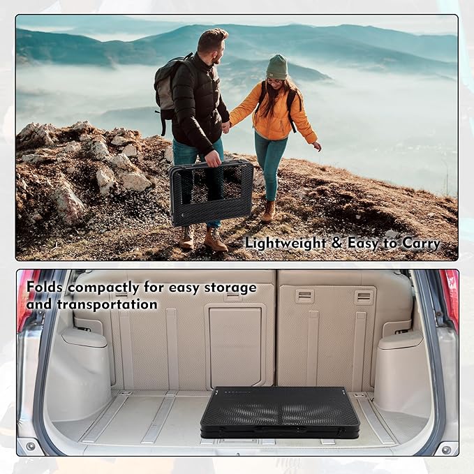 Camping Table with Mesh Desktop, Lightweight & Portable Folding Grill Table - Image 6