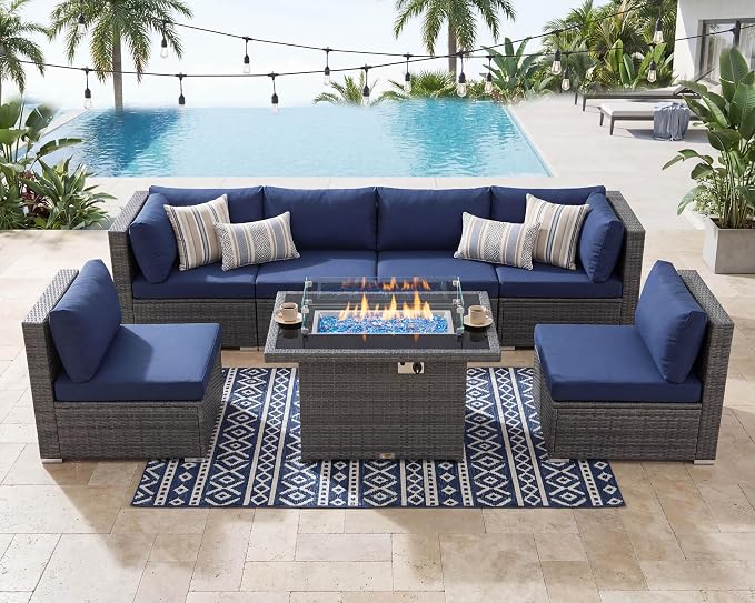 NICESOUL 29.3'' High-Back Outdoor Patio Conversation Set - Image 2