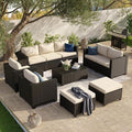 Aoxun 9 Piece Outdoor Patio Furniture Set 8 Seats, Outdoor Sectional by Aoxun