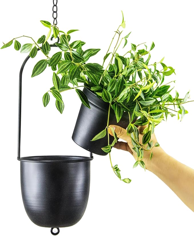 Stackable Metal Hanging Planters, Modern Wall and Ceiling Plant Holders - Image 3