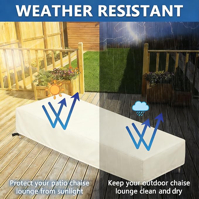 Chaise Lounge Covers, 2 Pack Waterproof Outdoor Lounge Chair Covers - Image 6