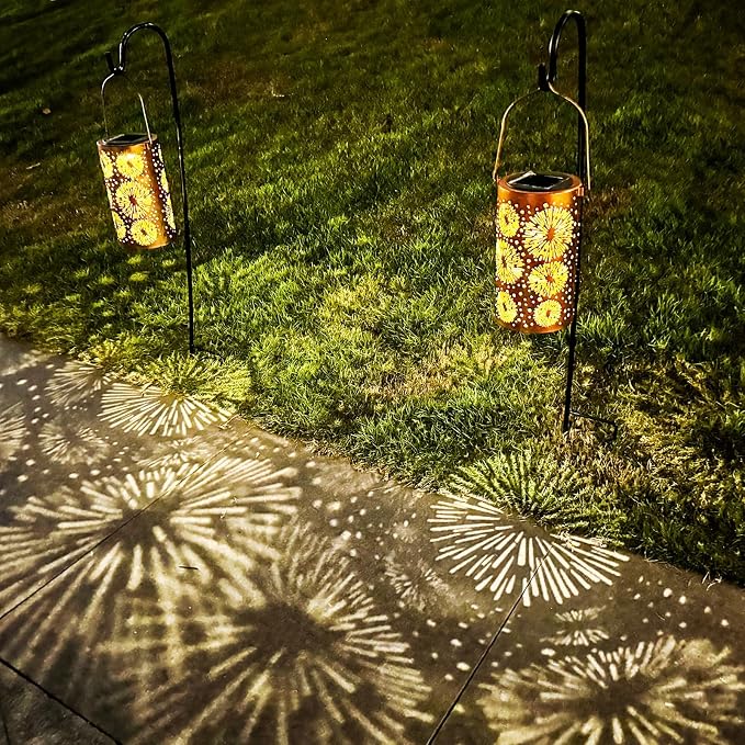 Fireworks Birthday Gifts for Women, Solar Lanterns Outdoor Waterproof, Garden - Image 2