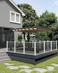 10x13 Ft Aluminum Pergola with Retractable Canopy Metal Gazebo by KYBOLT