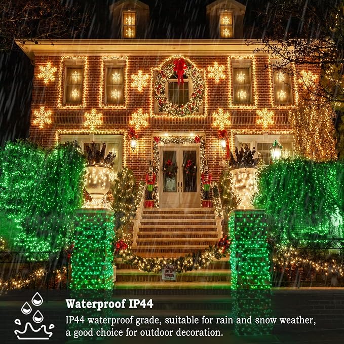 KNONEW 197FT 500 LED Christmas Lights Outdoor String Lights 8 Modes & Memory - Image 6