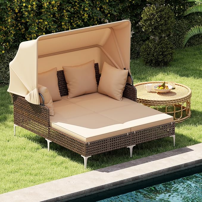 Tangkula Outdoor Rattan Daybed - Image 2