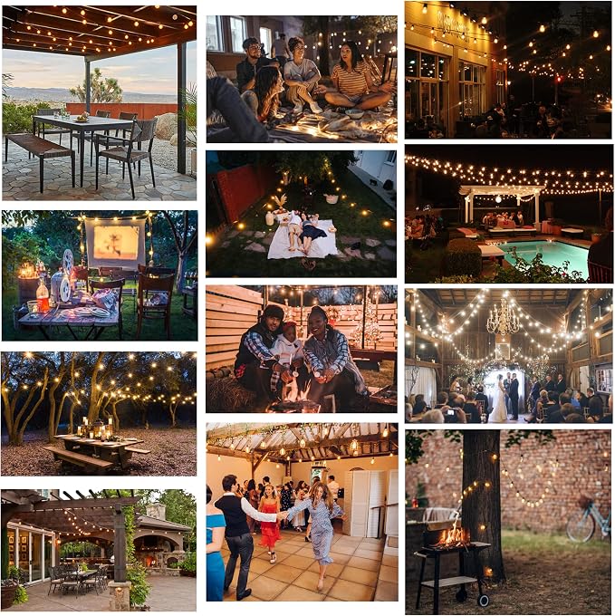 DAMAING Outdoor String Lights LED 100 FT Patio String Lights, 52 ST38 - Image 7