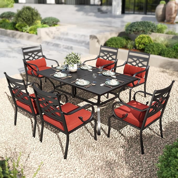 PHI VILLA 7 Pieces Outdoor Dining Set by PHIVILLAThepioneerofcomfortablehouseholdsupplies