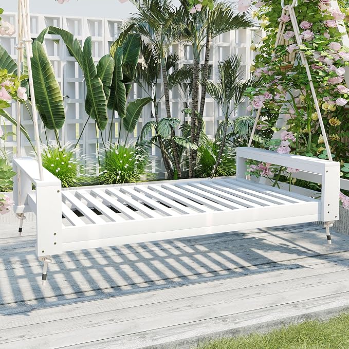 Merax Patio Acacia Wood Porch Swing by Merax